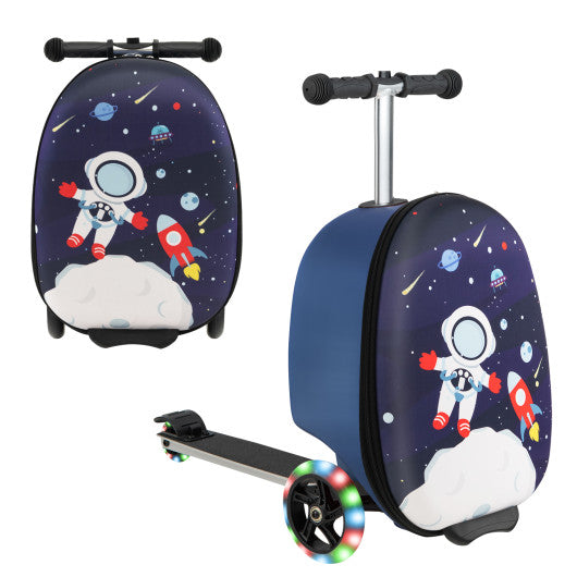Hardshell Ride-on Suitcase Scooter with LED Flashing Wheels-Navy