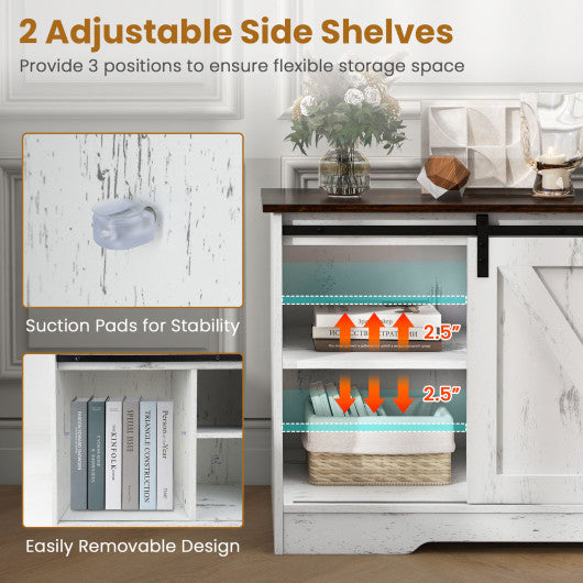 TV Stand for 65 Inch TVs Media Console Table for Living Room-White