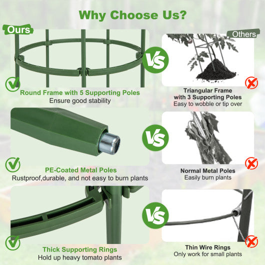 3-Pack Garden Trellis 40 Inch Tall Plant Support Stands with Clips and Ties-M