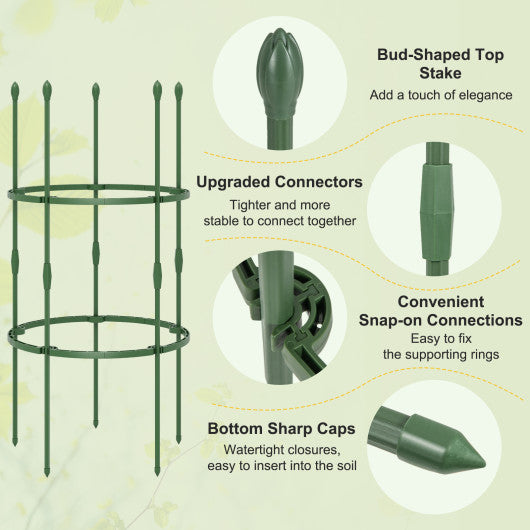 3-Pack Garden Trellis 60 Inch Tall Plant Support Stands with Clips and Ties-S