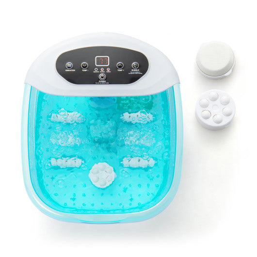 Foot Spa Massager Tub with Removable Pedicure Stone and Massage Beads-Turquoise