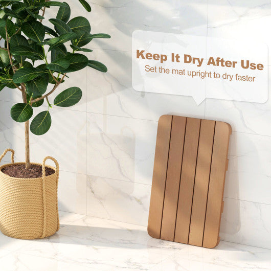 Waterproof HIPS Spa Shower Mat for Bathroom with Non Slip Foot Pads-Brown