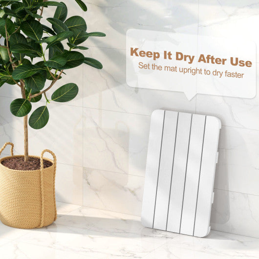 Waterproof HIPS Spa Shower Mat for Bathroom with Non Slip Foot Pads-White