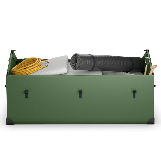 Waterproof Outdoor Storage Box with Ventilated Window Adjustable Snap-Green