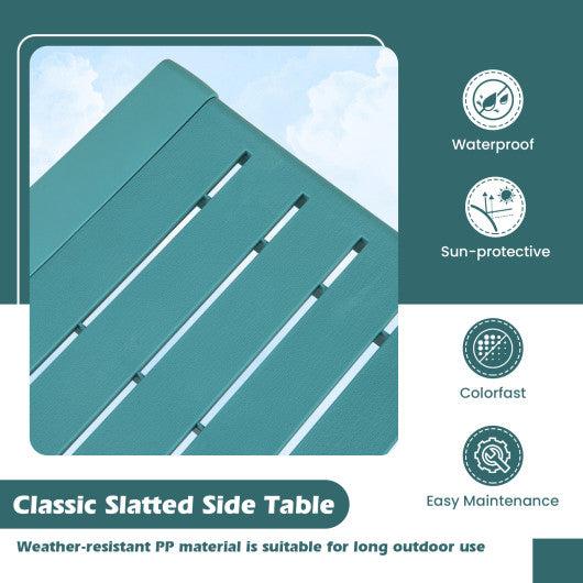 Weather Resistant Adirondack Outdoor Side Table Set of 2-Blue