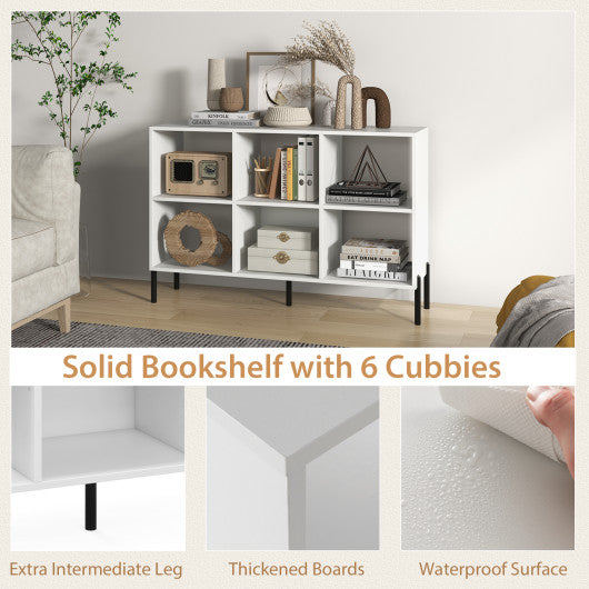 Open-Back Bookshelf with Drawer for Study-White