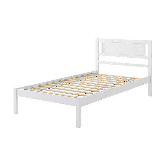 Twin/Full/Queen Size Wood Bed Frame with Headboard and Wooden Slats Support-Twin