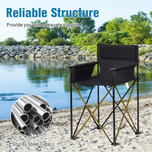 Portable 38 Inch Oversized High Camping Fishing Folding Chair