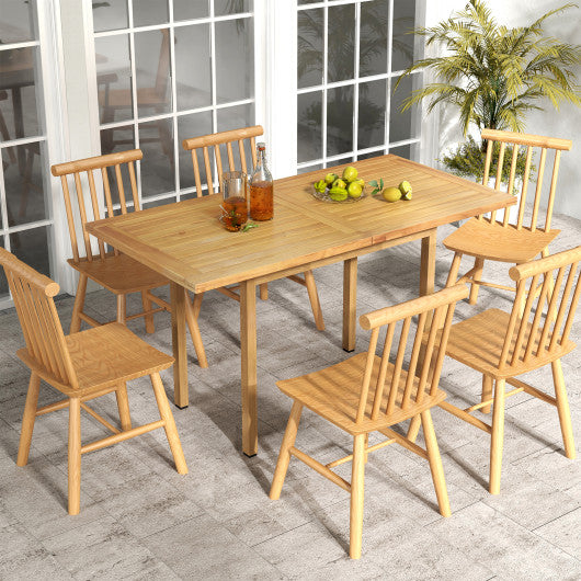 Indoor Outdoor Teak Wood Slatted Tabletop Panel Board Split in 2 Square