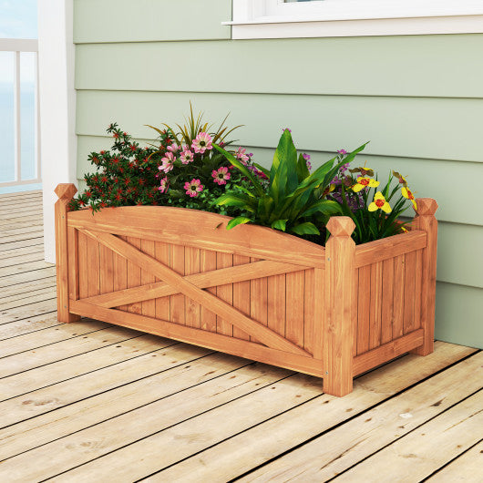 Wooden Raised Garden Bed  Drainage Holes for Patio Garden-L