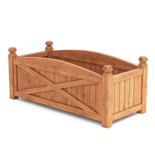 Wooden Raised Garden Bed  Drainage Holes for Patio Garden-L