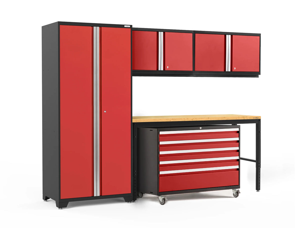 Pro Series 5 Piece Cabinet Set with Wall, Tool Cabinet, Locker and 84 In. Workbench