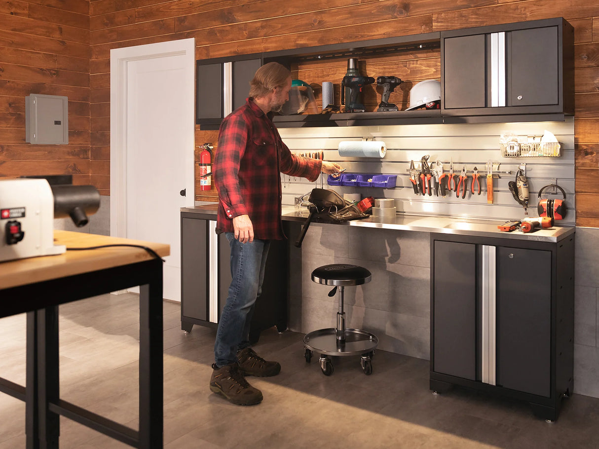 Bold Series 6 Piece Cabinet Set with Base, Wall Cabinets and 48 In. RTA Locker