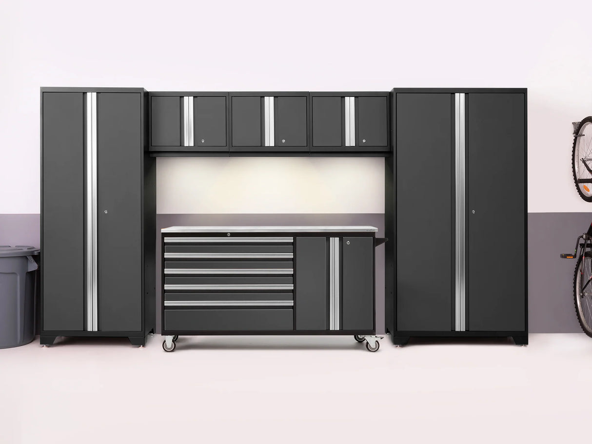 Bold Series 6 Piece Cabinet Set with Project Center, Wall Cabinets and Lockers