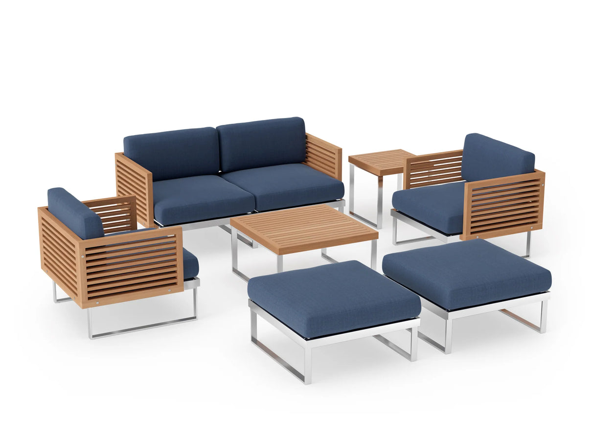 Monterey 6 Seater Chat Set with Coffee Table and Side Table