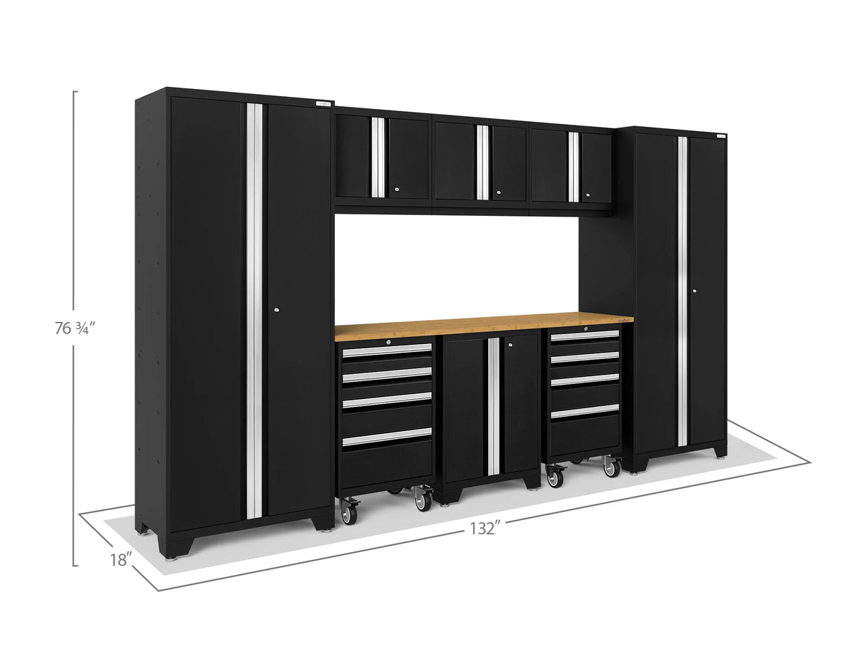 Bold Series 9 Piece Cabinet Set with 2 Tool, Base, Wall Cabinets and 30 In. Lockers