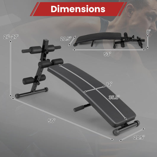Adjustable Decline Sit Up Bench for Exercise for Home Gym
