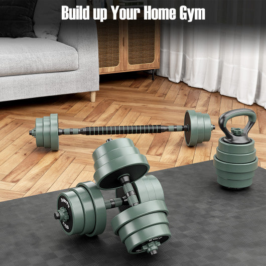 Adjustable Weight Dumbbell Set with Connector-Black & Gray
