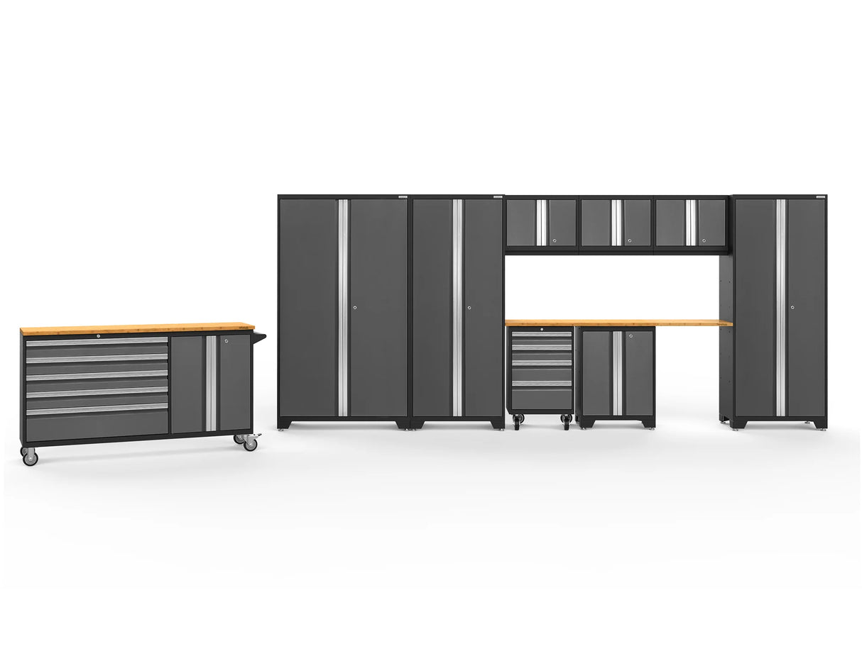 Bold Series 10 Piece Cabinet Set with Project Cente, Tool Drawer, Base, Wall Cabinet and Locker
