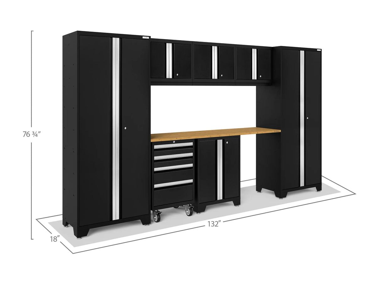 Bold Series 8 Piece Cabinet Set with Tool, Base, Wall Cabinets and 30 In. Lockers