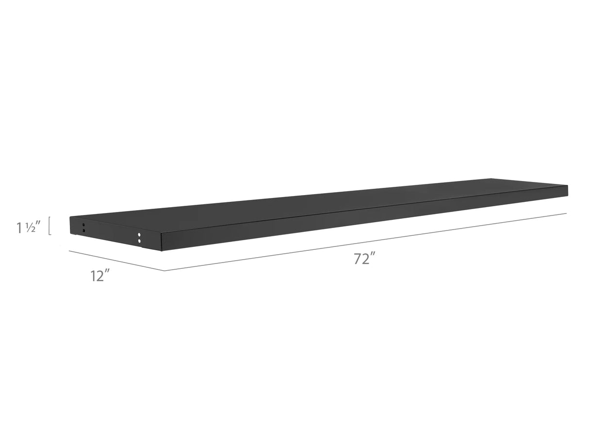 Bold Series 72" Display Wall Shelf Set (Pack of 2) - Black