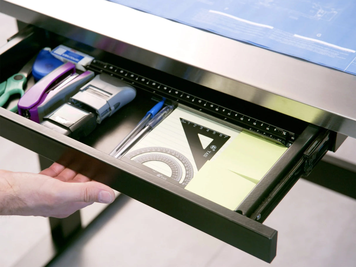 56 In. Electric Adjustable Height Worktable with Drawer