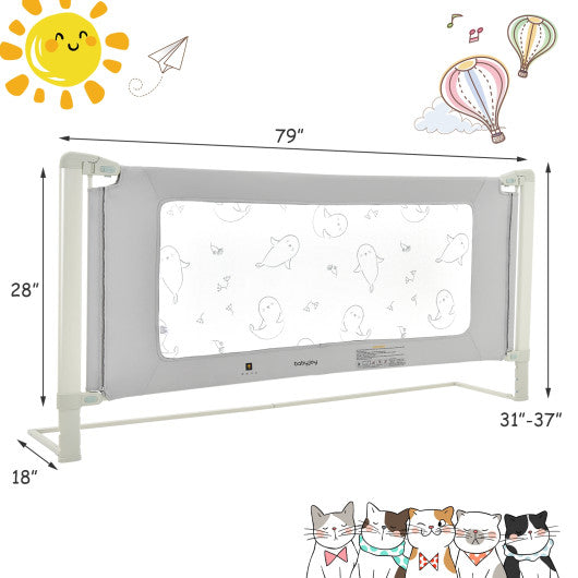Bed Rail Guard for Toddlers Kid with Adjustable Height and Safety Lock-79 inch