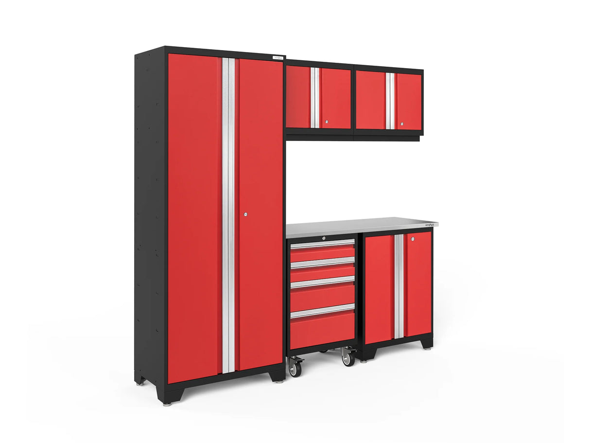Bold Series 6 Piece Cabinet Set with Tool, Base, Wall Cabinets and 30 In. Locker