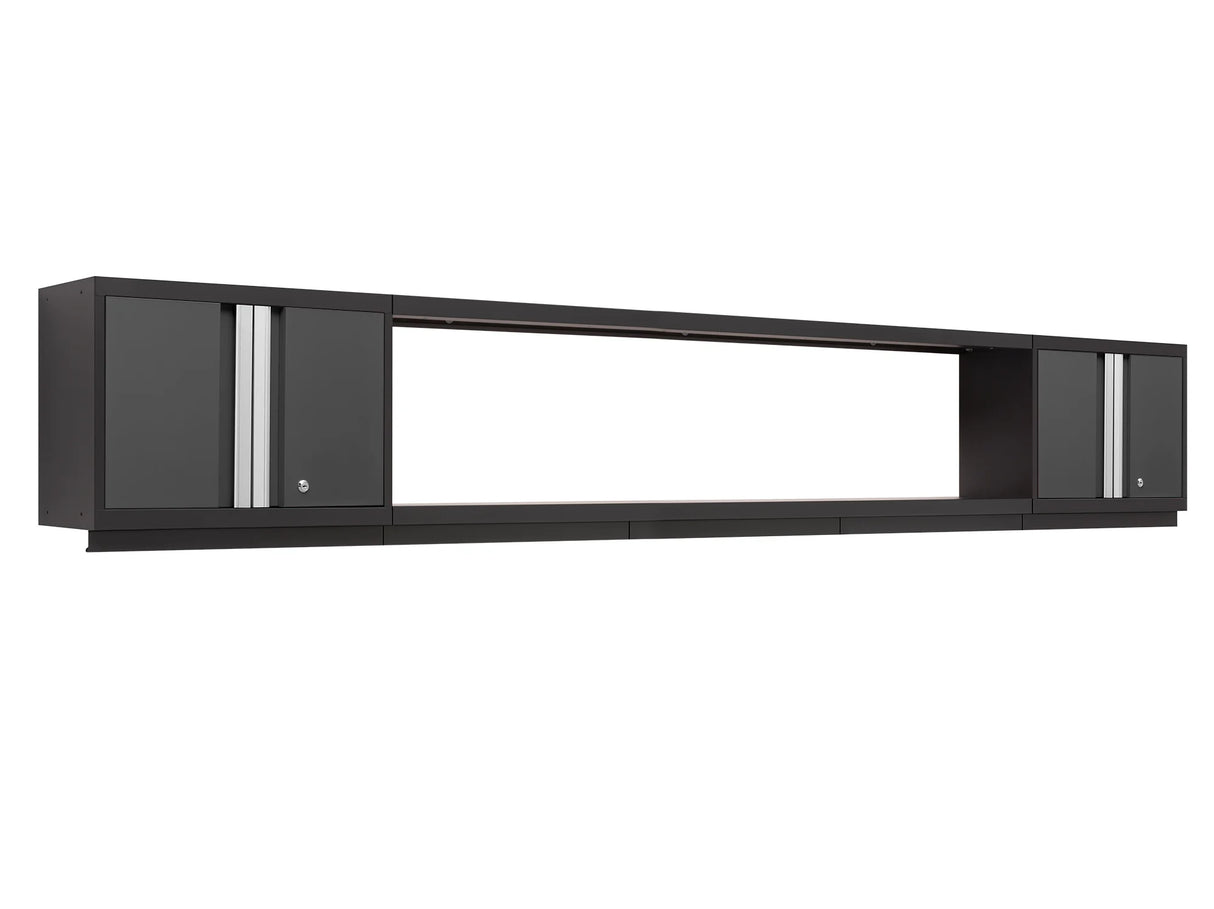 Bold Series 3 Piece Cabinet Set with Wall Cabinets and 72 In. Display Shelf