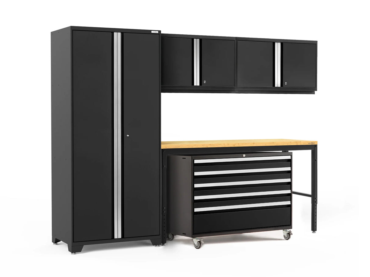 Pro Series 5 Piece Cabinet Set with Wall, Tool Cabinet, Locker and 84 In. Workbench