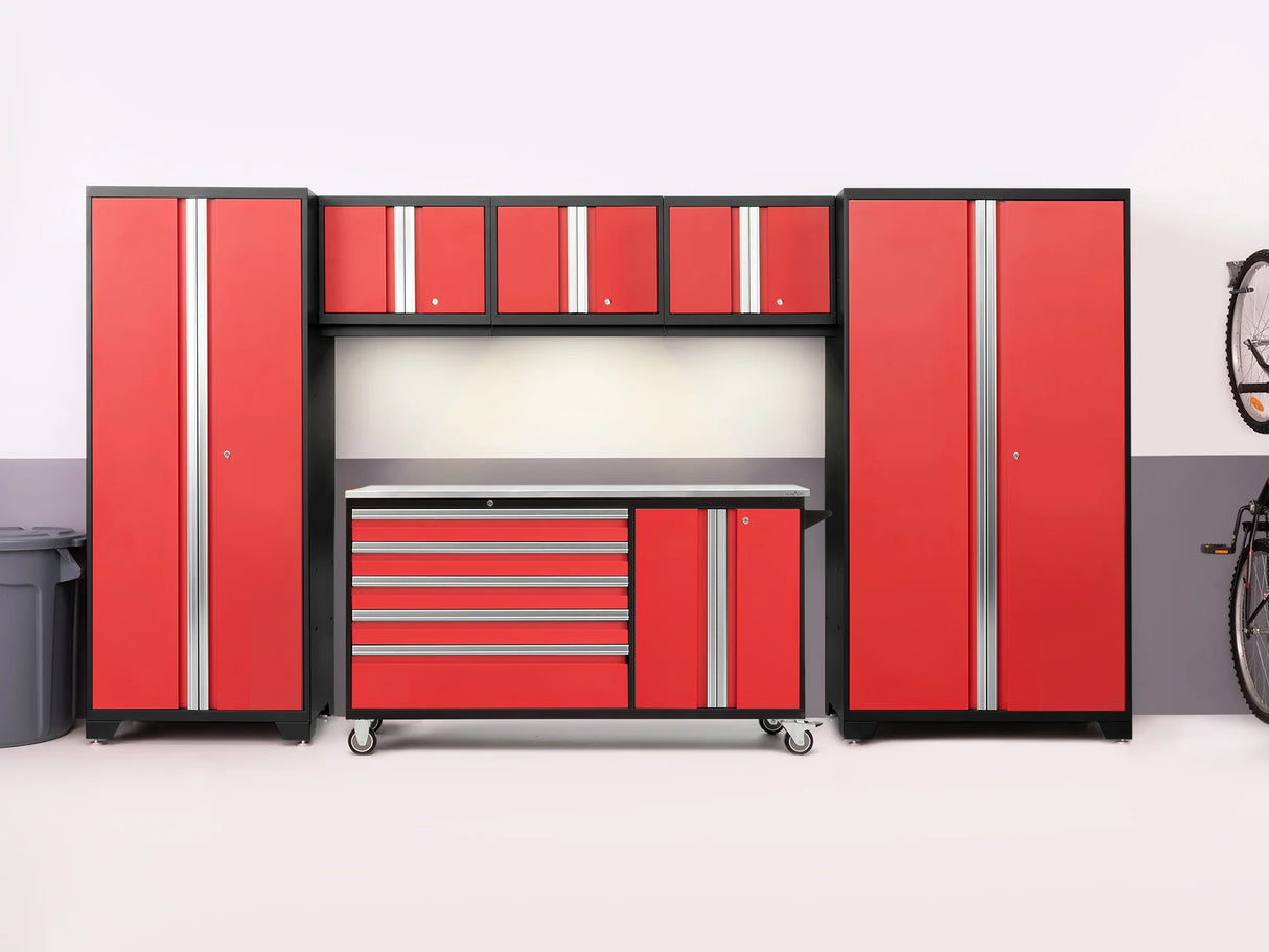 Bold Series 6 Piece Cabinet Set with Project Center, Wall Cabinets and Lockers