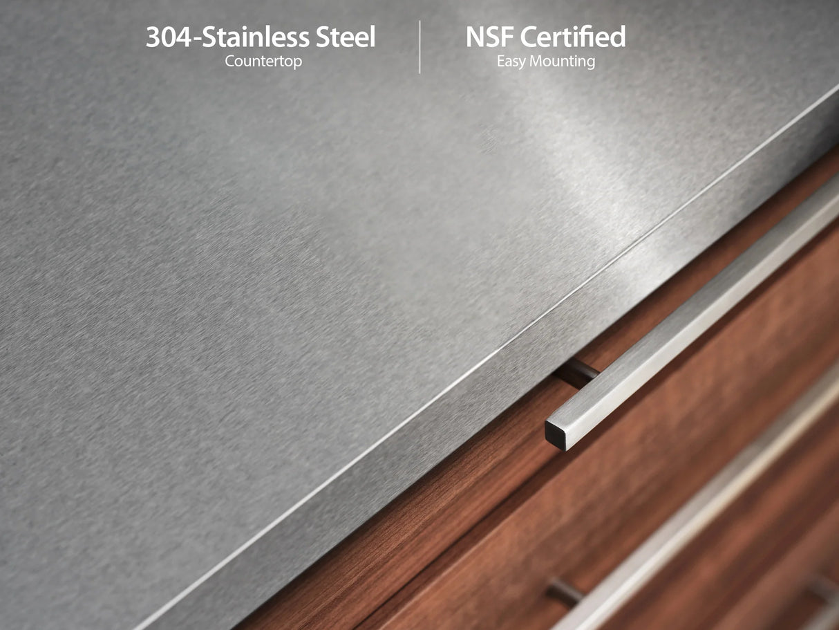 Outdoor Kitchen Stainless Steel 4 Piece Cabinet Set with Corner Shelf, 2-Door, 3-Drawer and Bar Cabinet