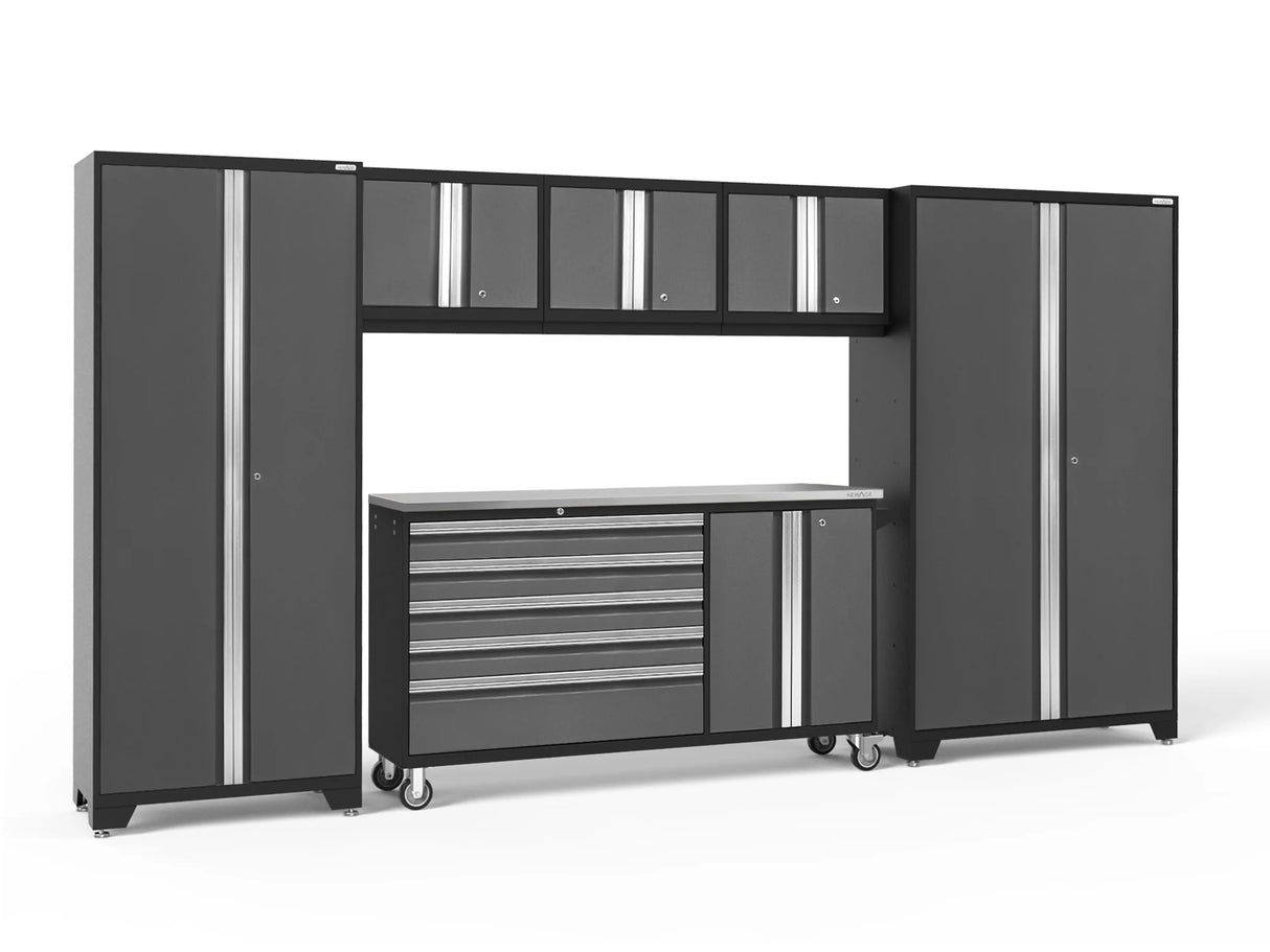 Bold Series 6 Piece Cabinet Set with Project Center, Wall Cabinets and Lockers