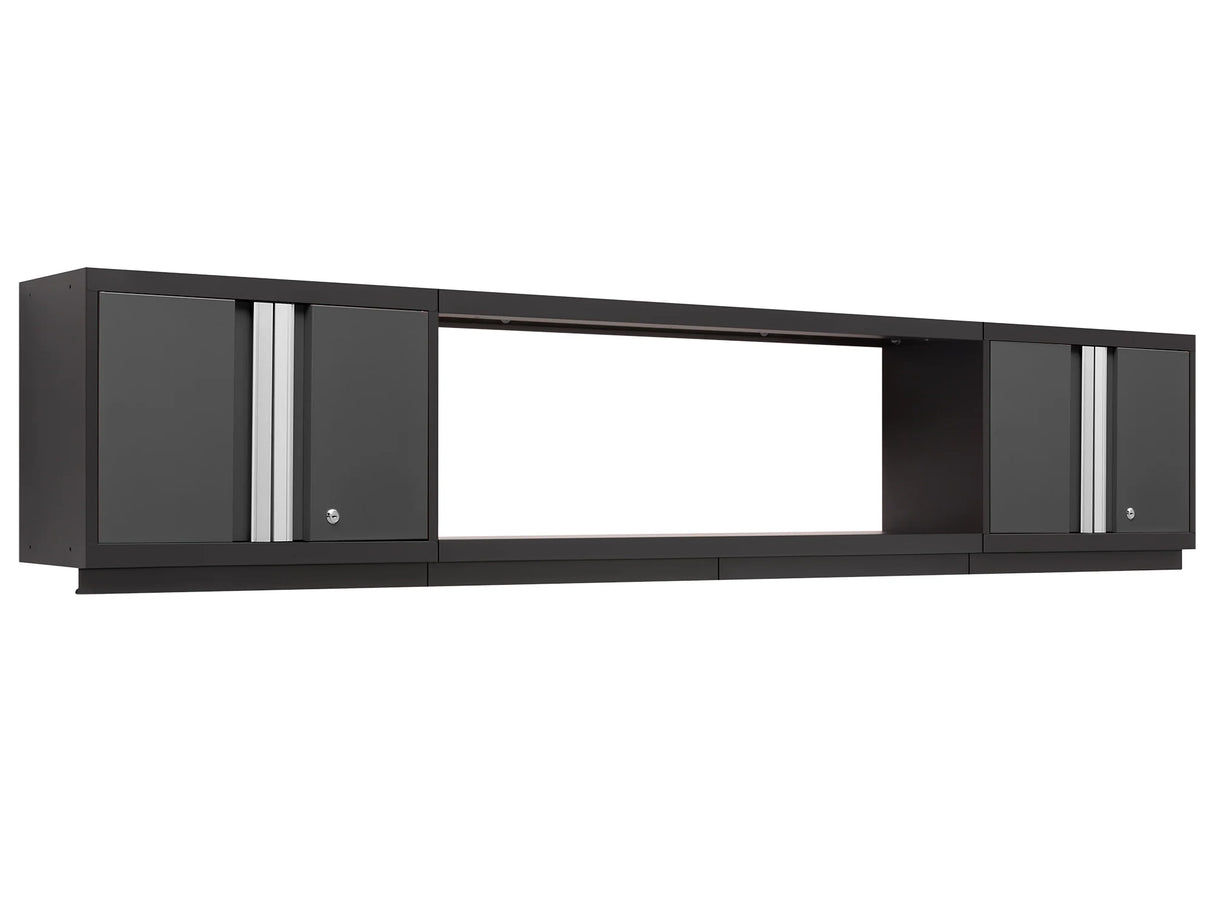 Bold Series 3 Piece Cabinet Set with Wall Cabinets and 48. in Display Shelf