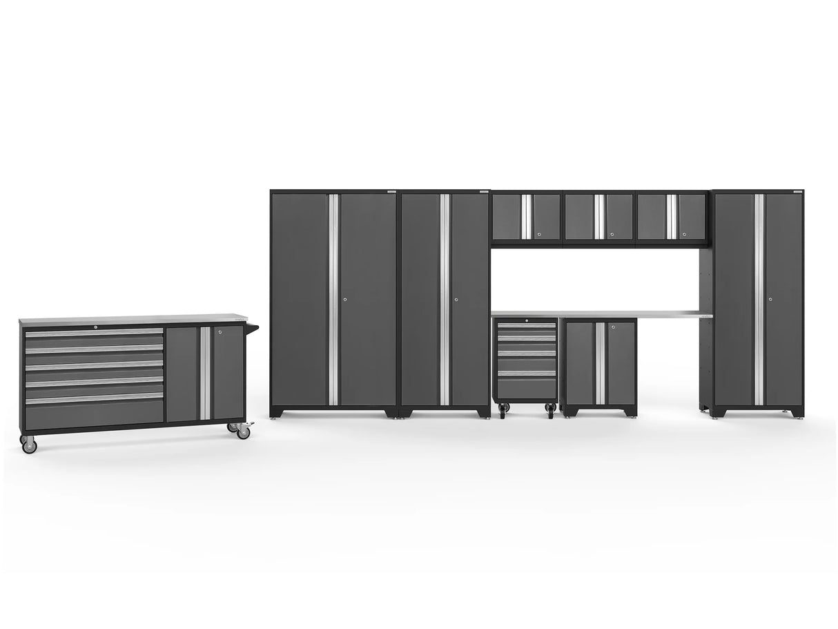 Bold Series 10 Piece Cabinet Set with Project Cente, Tool Drawer, Base, Wall Cabinet and Locker