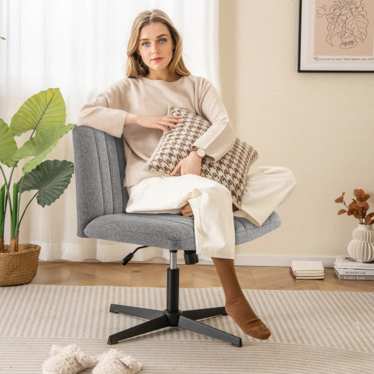 Criss Cross Legged Chair No Wheels 120° Rocking Adjustable Height-Gray