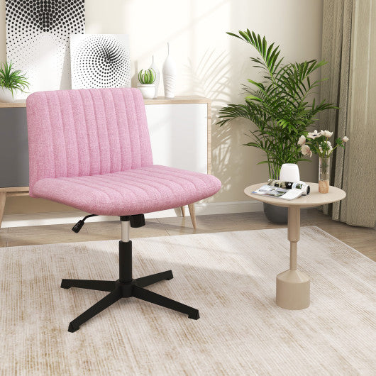 Criss Cross Legged Chair No Wheels 120° Rocking Adjustable Height-Pink