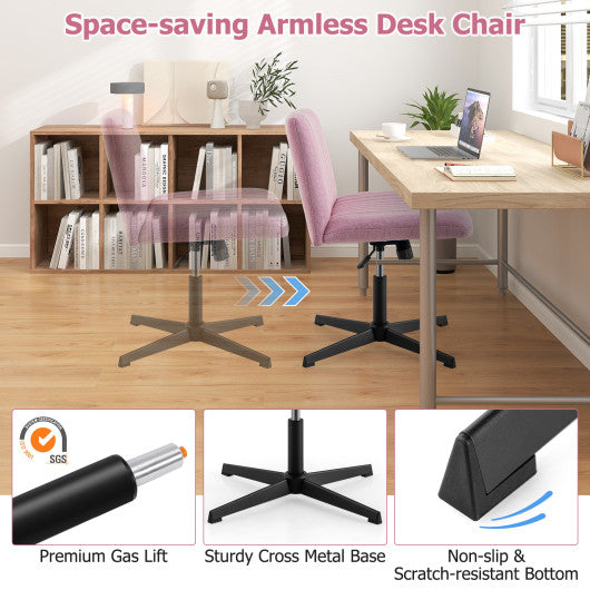 Criss Cross Legged Chair No Wheels 120° Rocking Adjustable Height-Pink