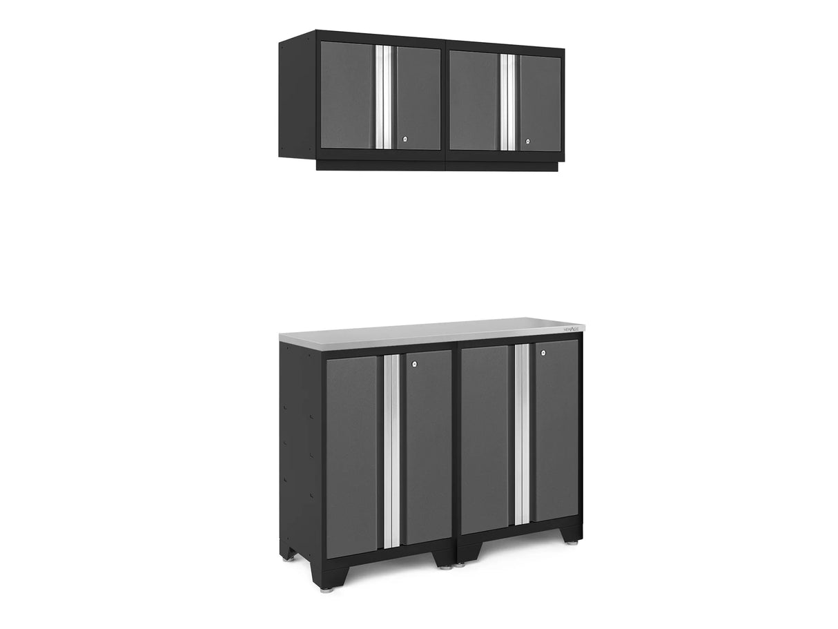 Bold Series 5 Piece Cabinet Set with Wall, Base Cabinet, and Worktop
