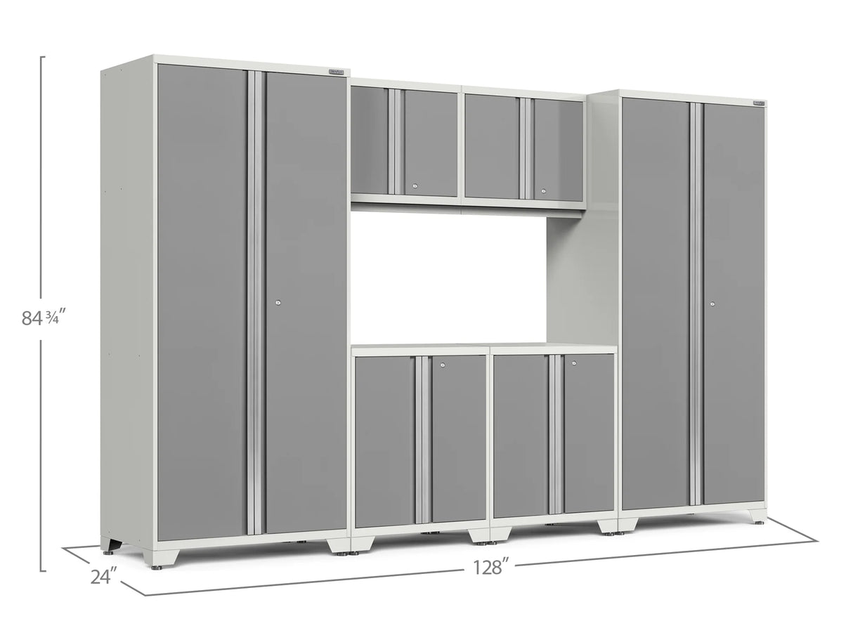 Pro Series 6 Piece Cabinet Set with Wall, Base Cabinets and Lockers