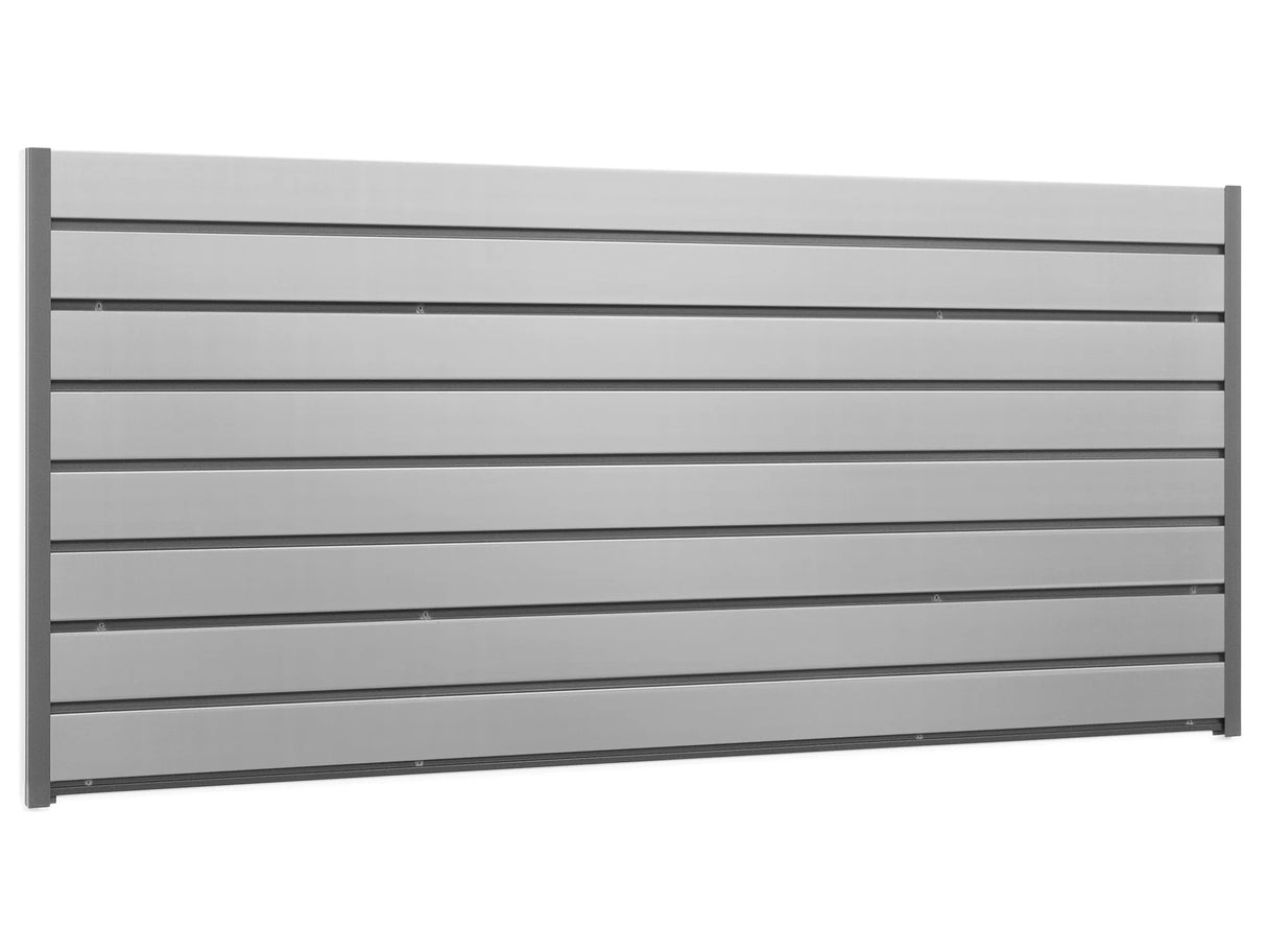 Bold Series 60 In. Silver PVC Slatwall Backsplash (10 Sq.Ft.)