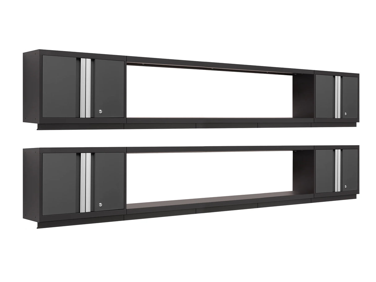 Bold Series 6 Piece Cabinet Set with Wall Cabinets and 72 In. Display Shelves