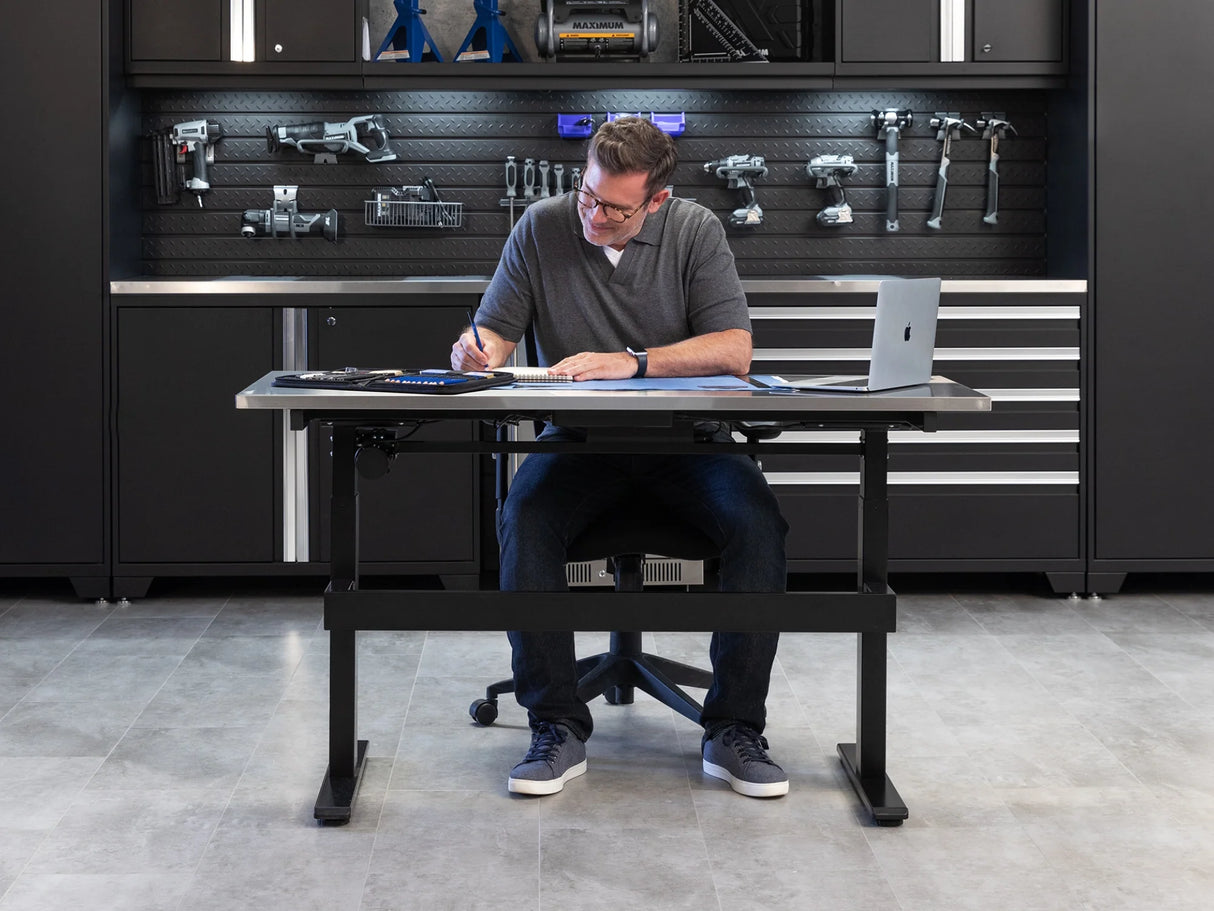 56 In. Electric Adjustable Height Worktable with Drawer