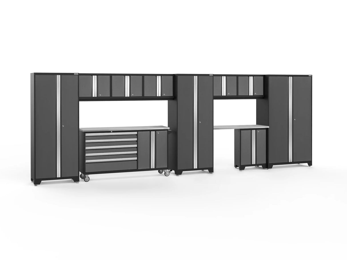 Bold Series 11 Piece Cabinet Set with Project Center, Base, Wall Cabinets and Lockers