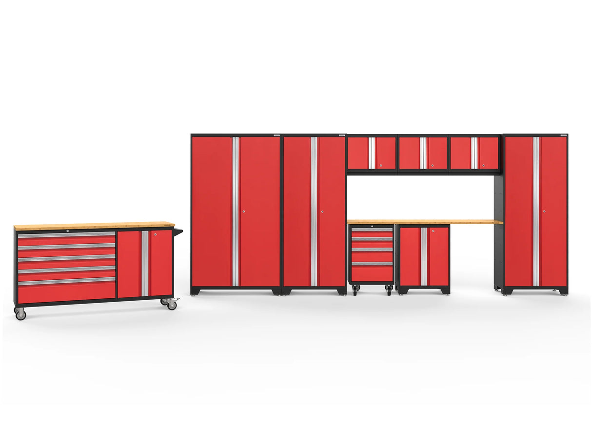 Bold Series 10 Piece Cabinet Set with Project Cente, Tool Drawer, Base, Wall Cabinet and Locker