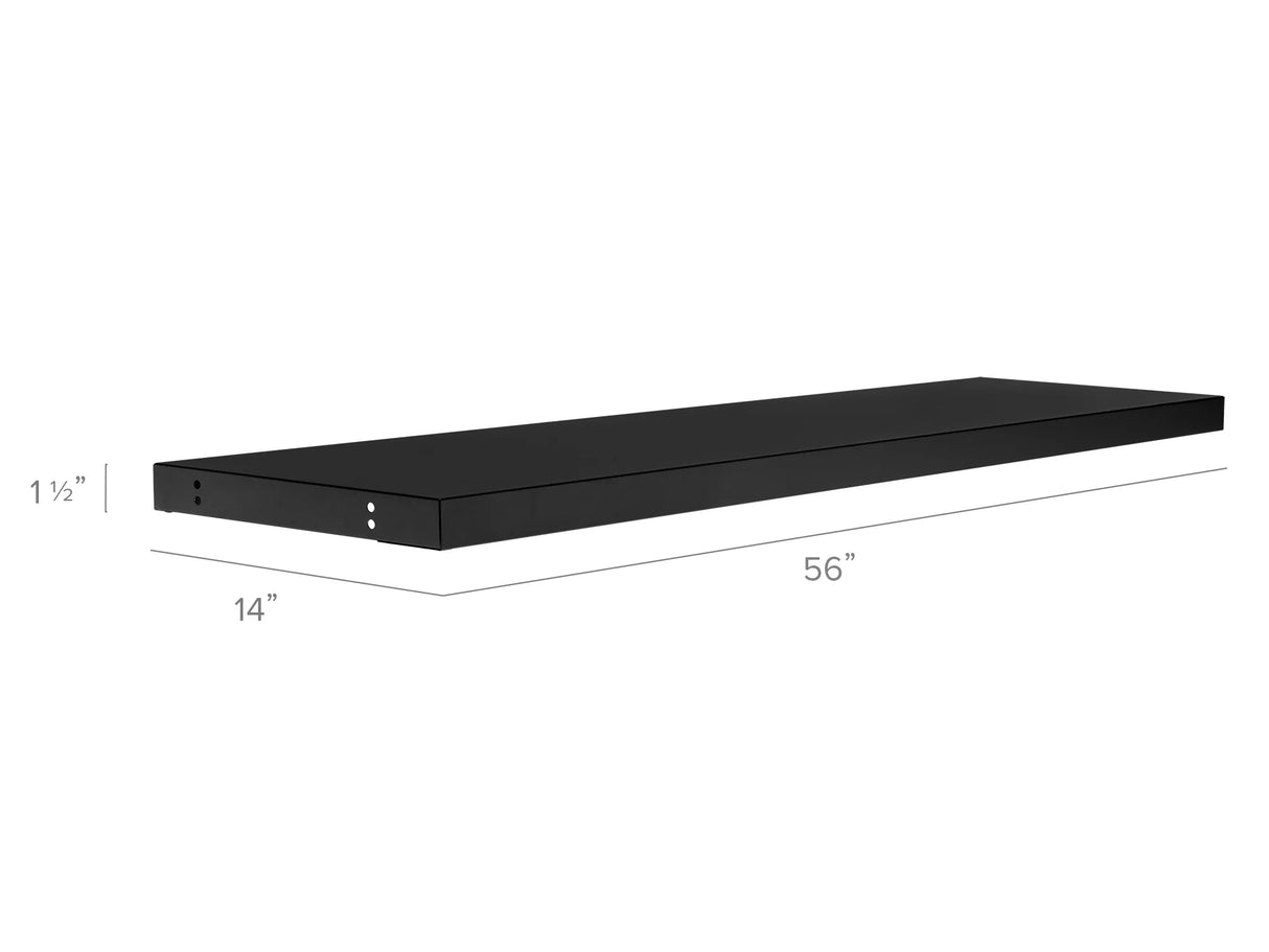 Pro Series 56" Display Wall Shelf Set (Pack of 2) - Black