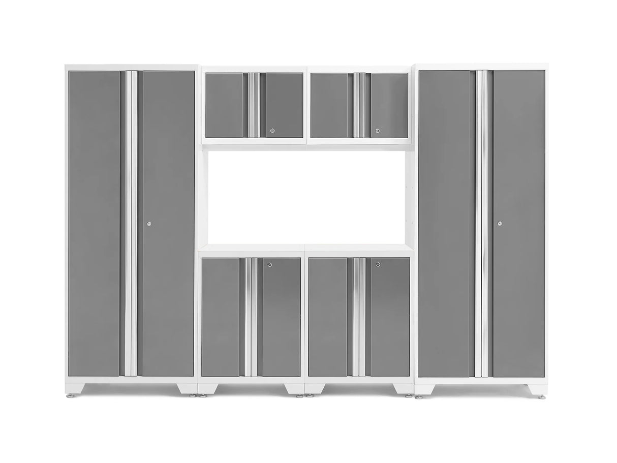 Bold Series 6 Piece Cabinet Set with Base, Wall Cabinets and 30 In. Lockers