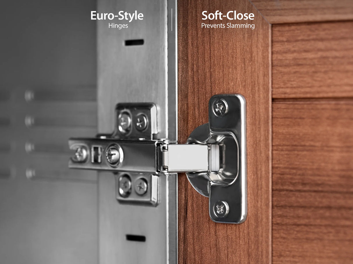 Outdoor Kitchen Stainless Steel 6 Piece Cabinet Set with Sink, 3-Drawer, 2-Door and Wall Cabinets