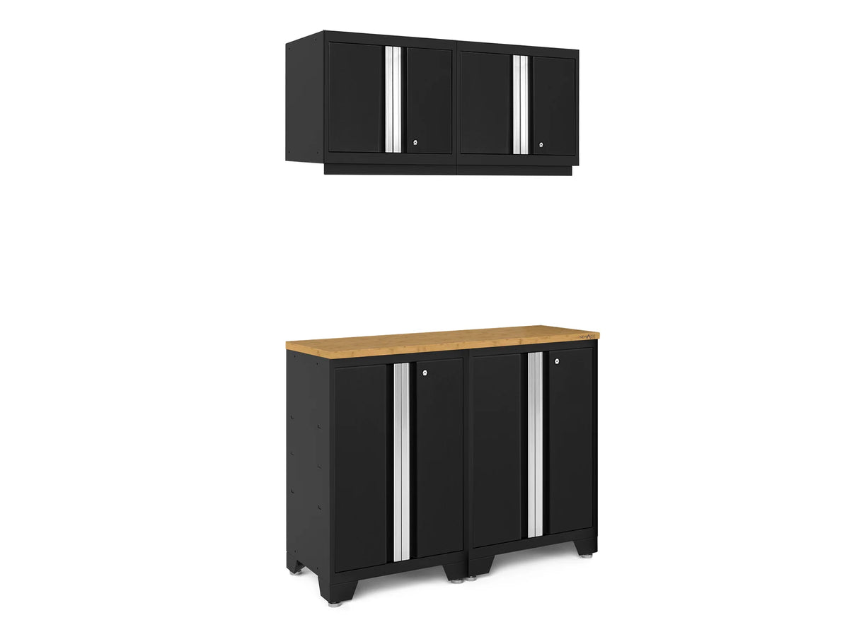 Bold Series 5 Piece Cabinet Set with Wall, Base Cabinet, and Worktop