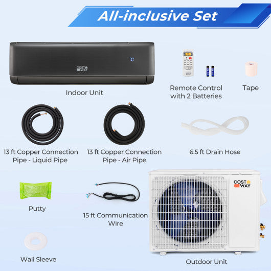 Energy Star Certified 18000 BTU 21 SEER2 208-230V Mini Split Air Conditioner and Heater Gray